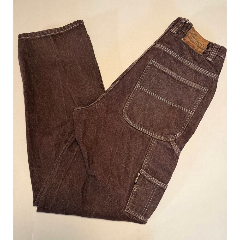VTG Davoucci Men's Size 34x33 100% Cotton Brown Y2K Baggy Jeans Carpenter